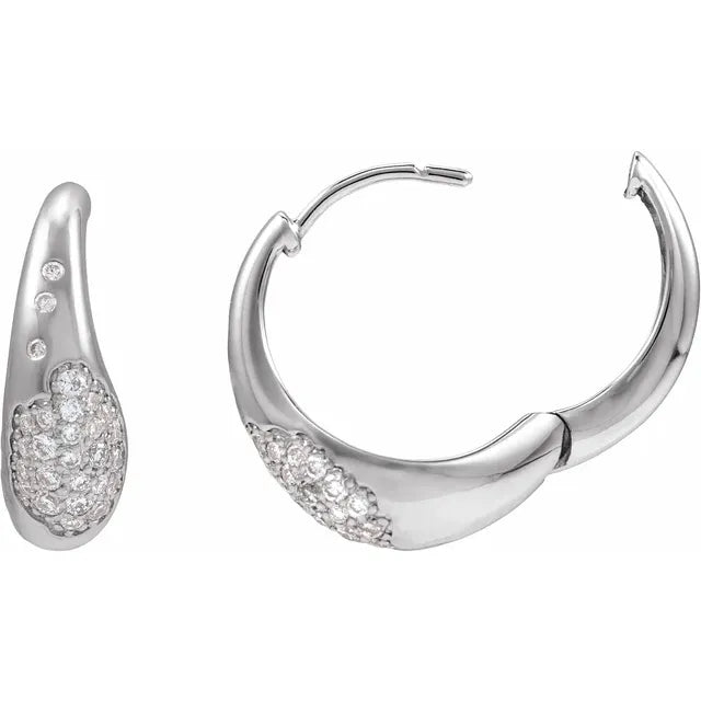 14K Scarlett Pave Hoop Earring