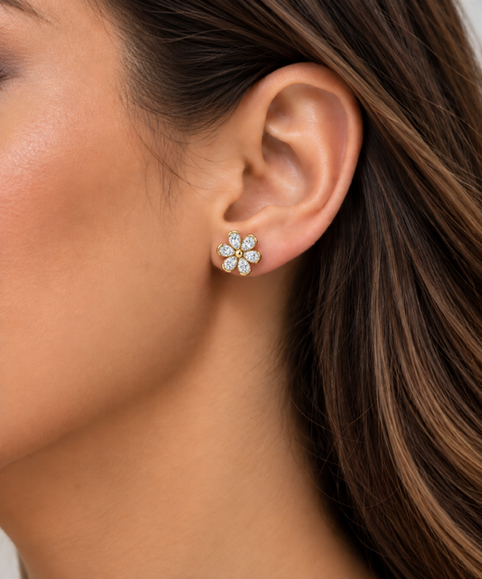14K Forget Me Not Daisy Stud Earrings