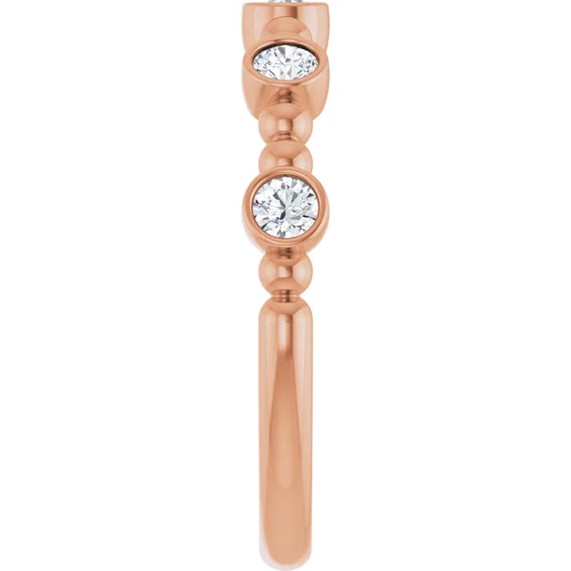 14K Stackable Bubble Diamond Ring