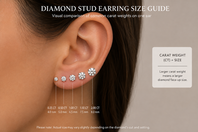 14K 3Prong Martini Stud Earrings