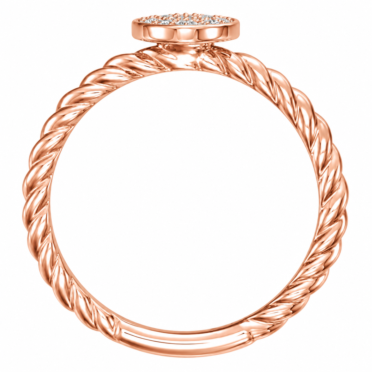 14K Oval Rosette Diamond Ring