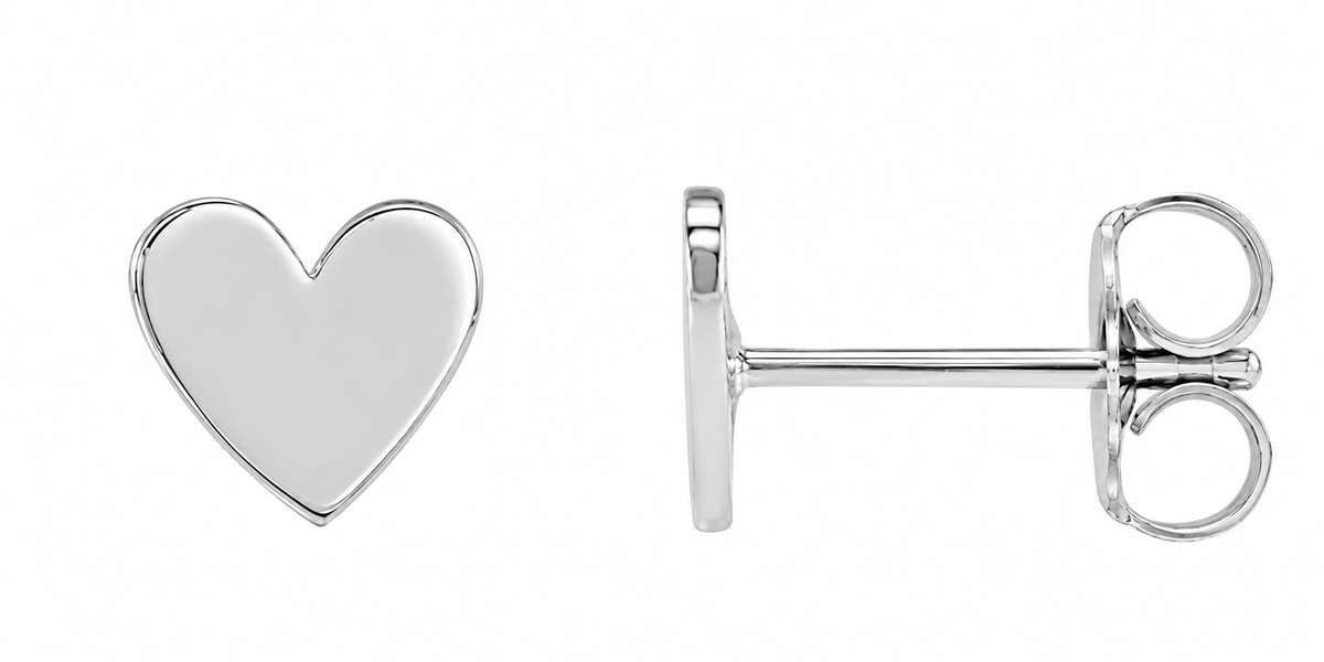 14K Asymmetrical Heart Earrings