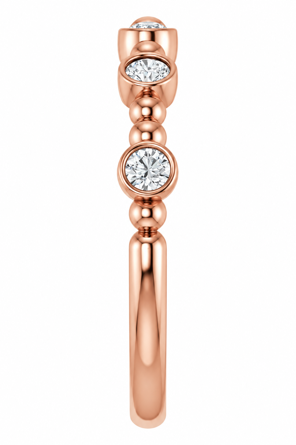 14K Stackable Bubble Diamond Ring