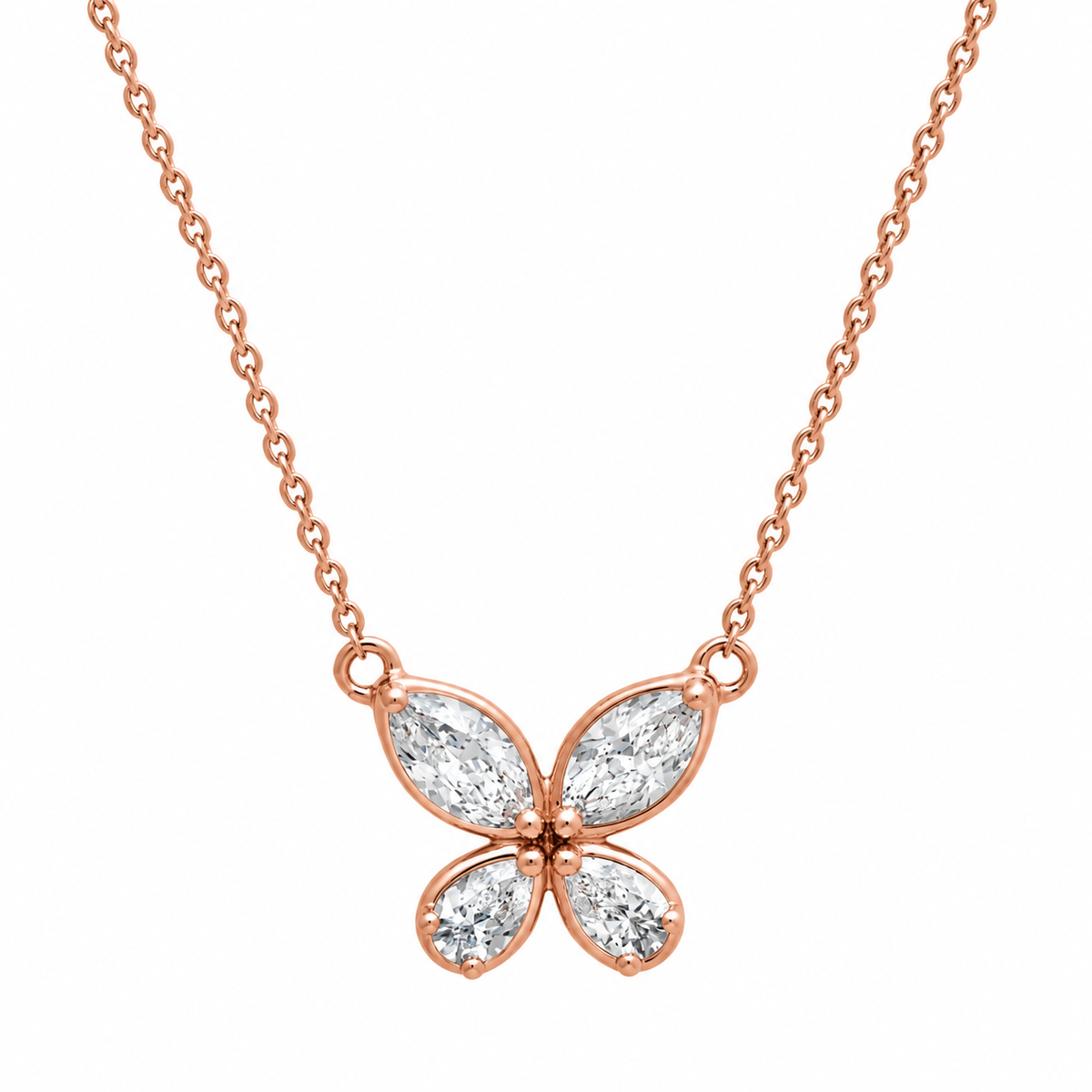 14K Whimsy Butterfly Diamond Necklace