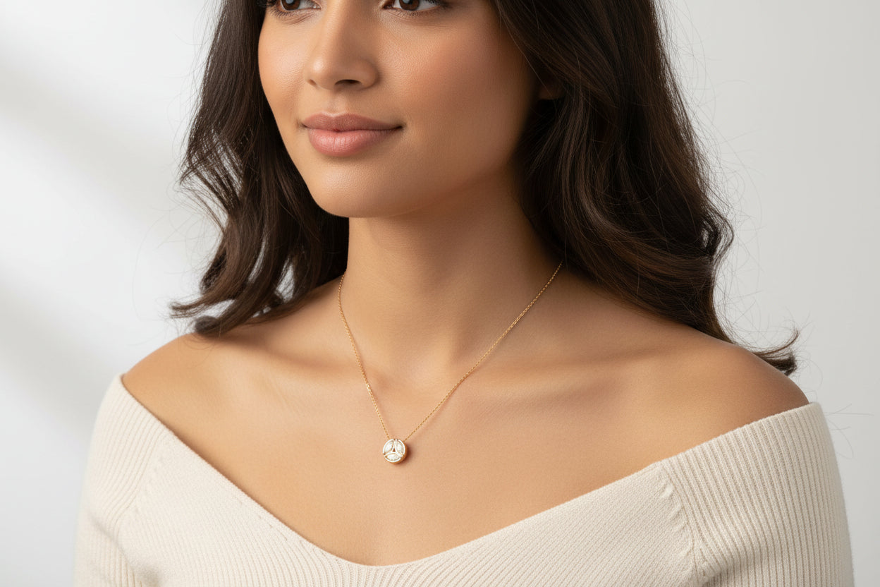 14K 3Marquise Diamond Necklace