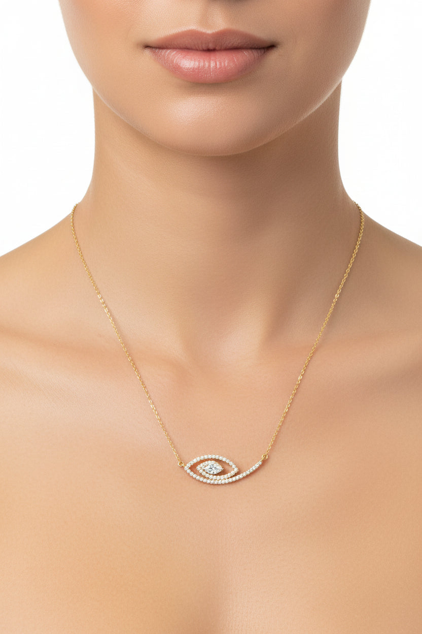 14K Charming Eye Necklace