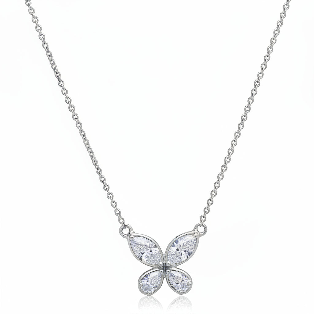 14K Whimsy Butterfly Diamond Necklace