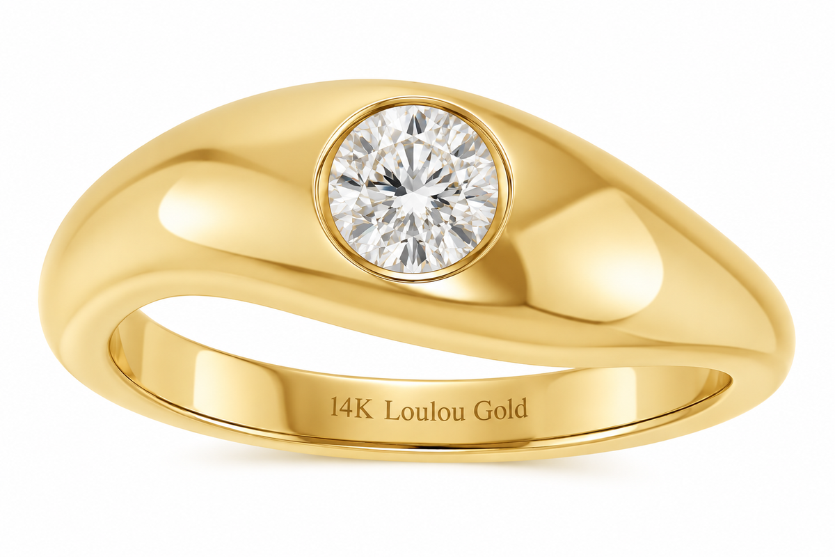 14K Round Diamond Solo Ring