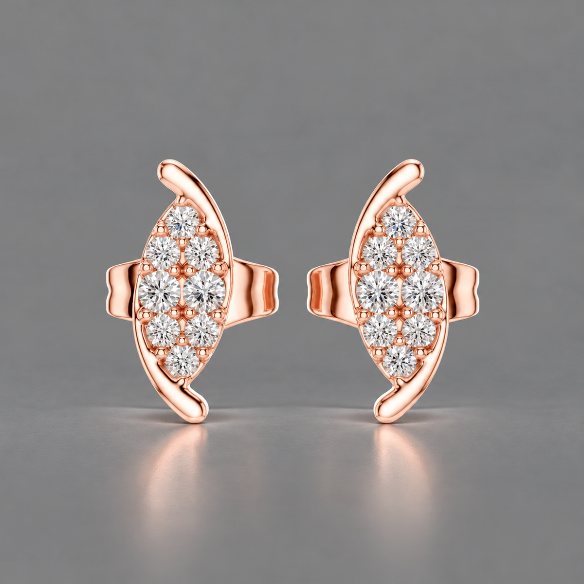 14K Sway Diamond Stud Earring
