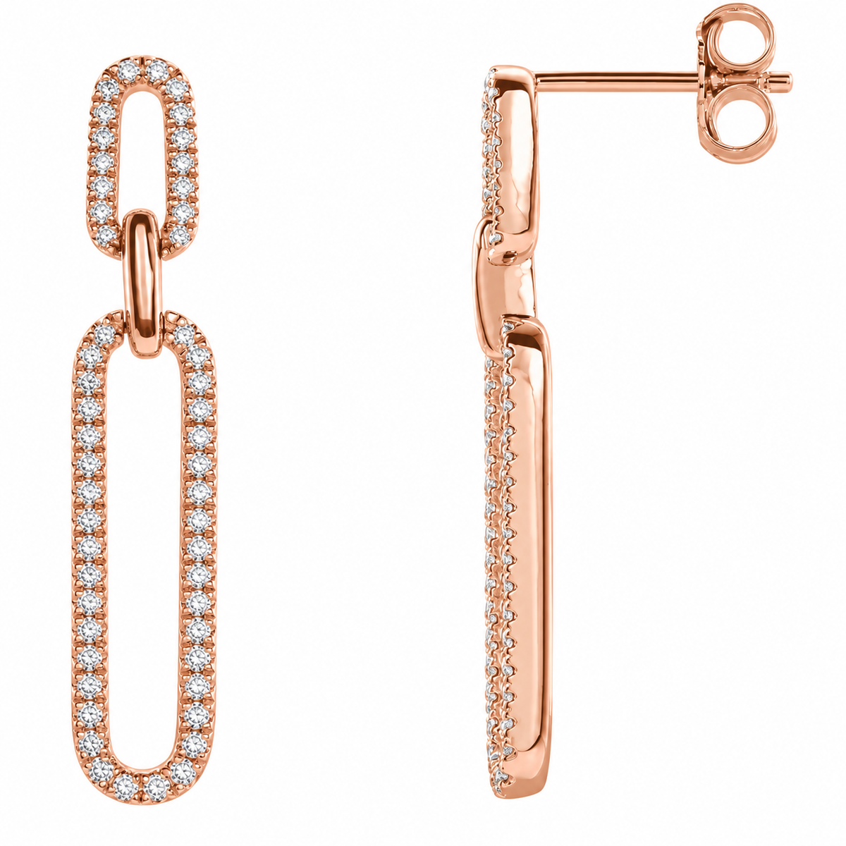 14K Diamond Link Earrings