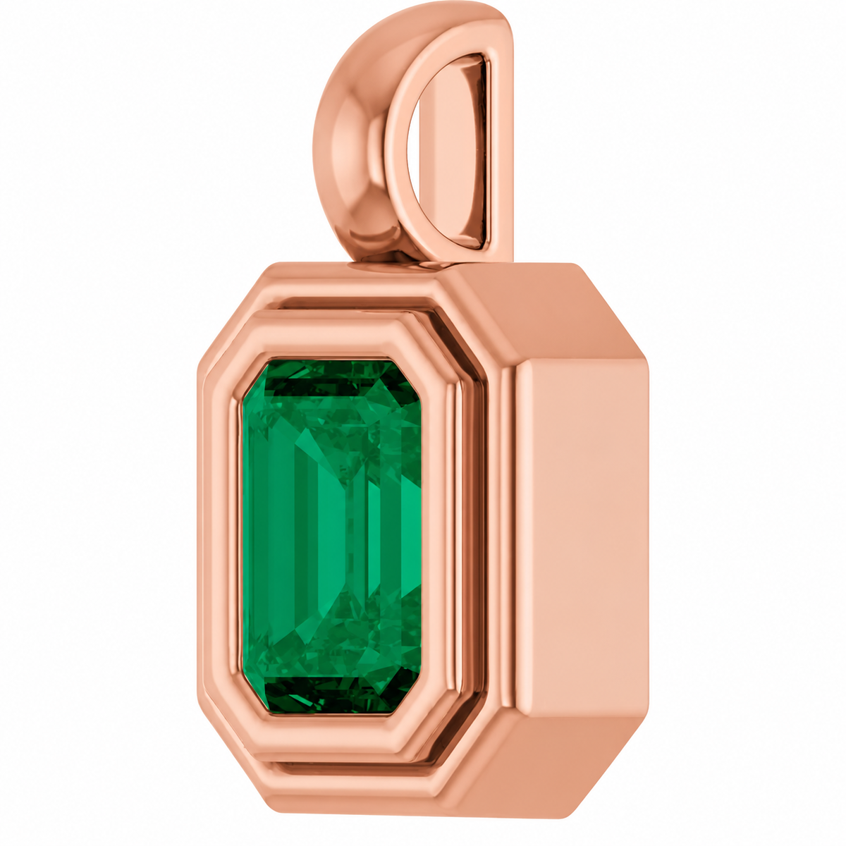 14K Emerald Disc Charm Necklace