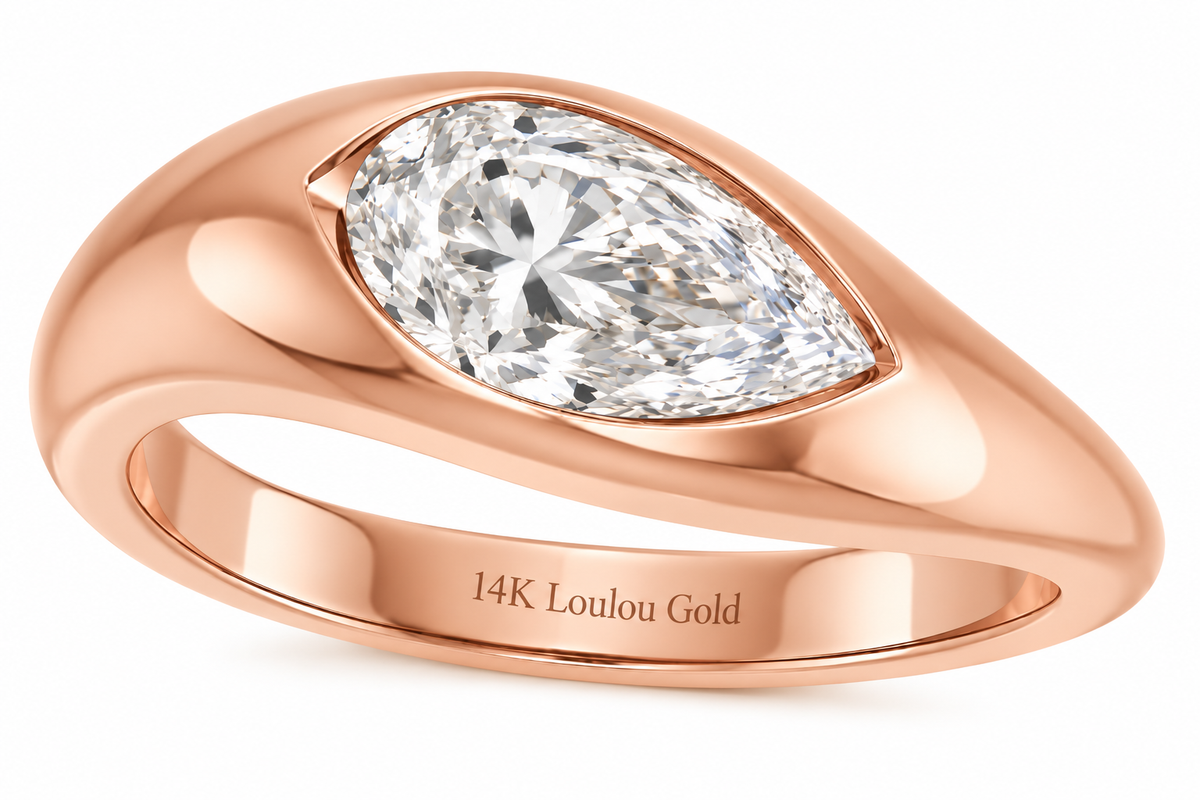 14K Pear Diamond Solo Ring