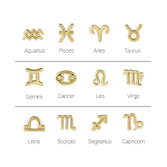 14K Your Zodiac Sign Stud Earrings