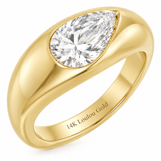 14K Pear Diamond Solo Ring