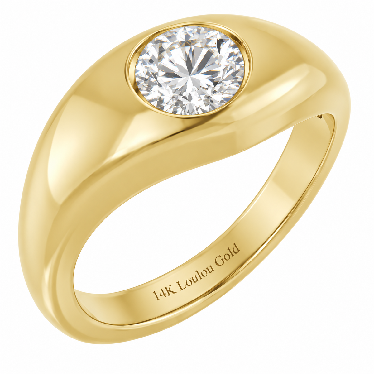 14K Round Diamond Solo Ring