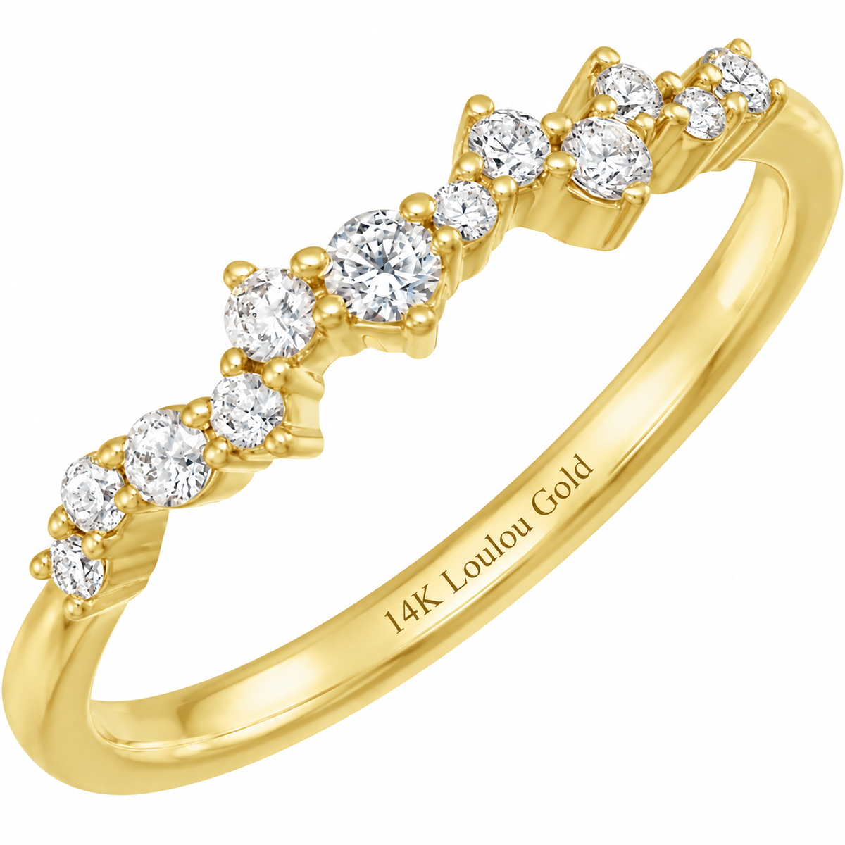14K Diamond Stardust Stackable Ring