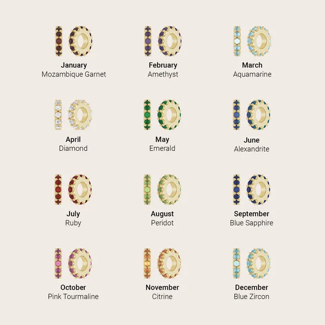 14K Stackable Birthstone Spacer Charm