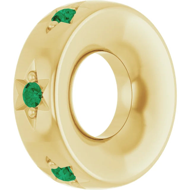 14K Stackable Emerald Space Charm