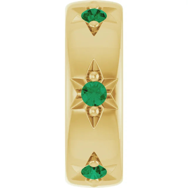 14K Stackable Emerald Space Charm