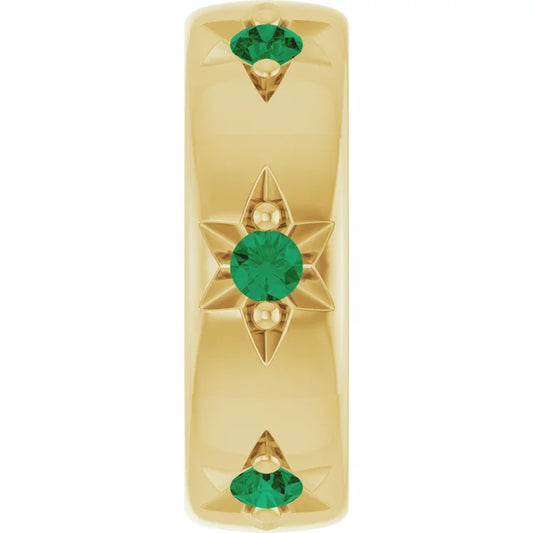 14K Stackable Emerald Space Charm