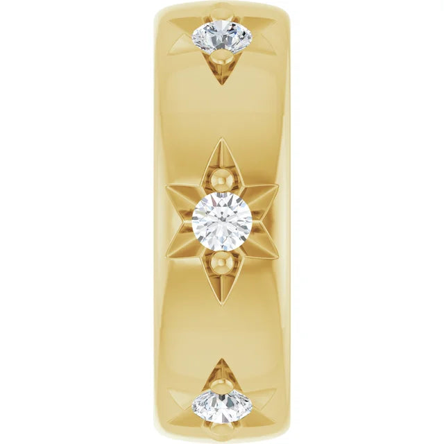 14K Stackable Diamond Space Charm