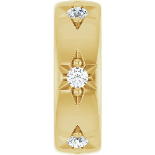 14K Stackable Diamond Space Charm