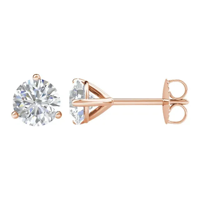 14K 3Prong Martini Stud Earrings