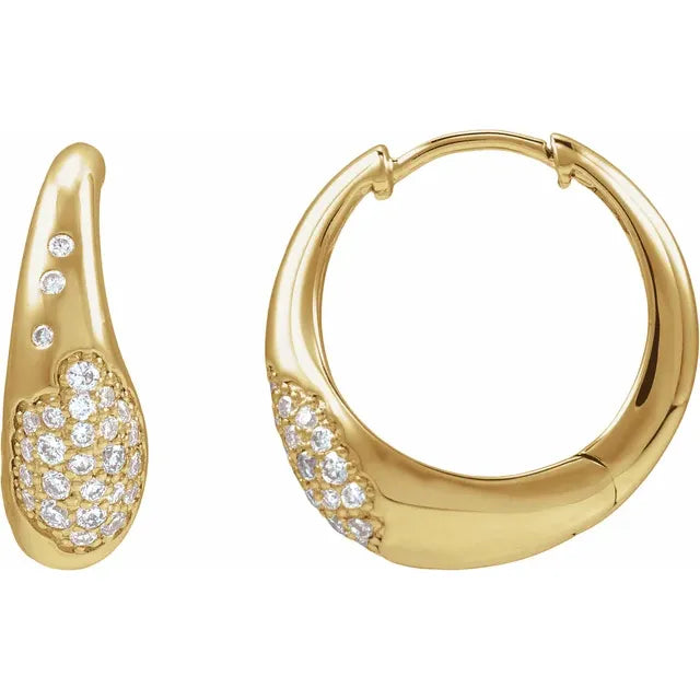 14K Scarlett Pave Hoop Earring