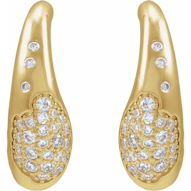 14K Scarlett Pave Hoop Earring