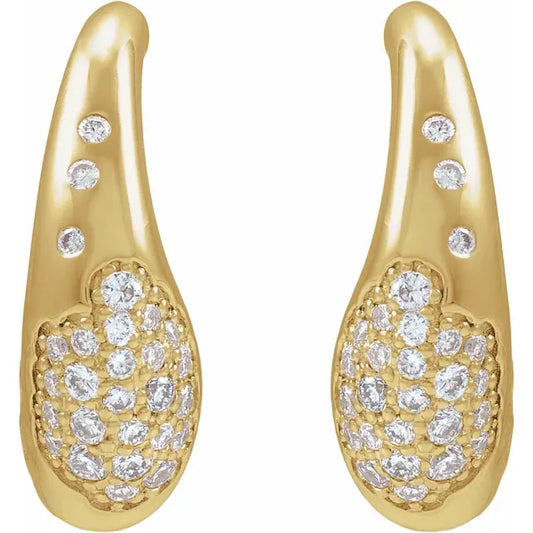 14K Scarlett Pave Hoop Earring