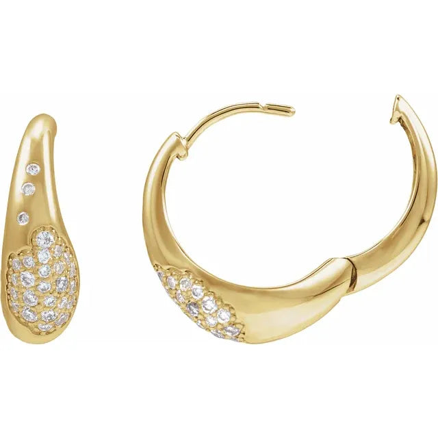 14K Scarlett Pave Hoop Earring