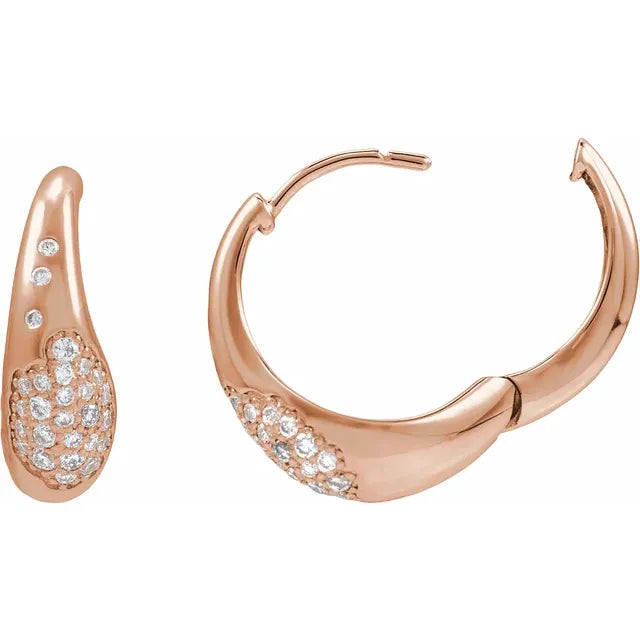 14K Scarlett Pave Hoop Earring