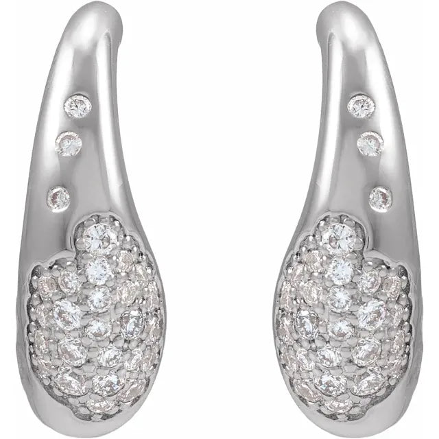 14K Scarlett Pave Hoop Earring