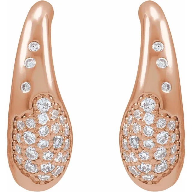 14K Scarlett Pave Hoop Earring