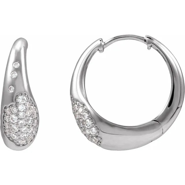 14K Scarlett Pave Hoop Earring