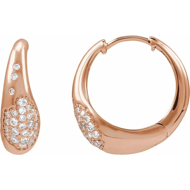 14K Scarlett Pave Hoop Earring