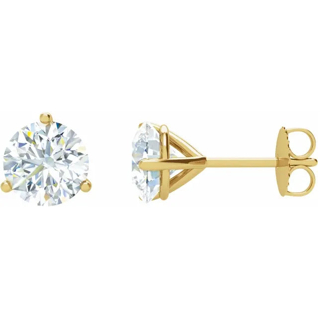 14K 3Prong Martini Stud Earrings
