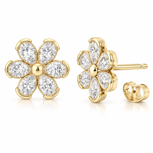 14K Forget Me Not Daisy Stud Earrings