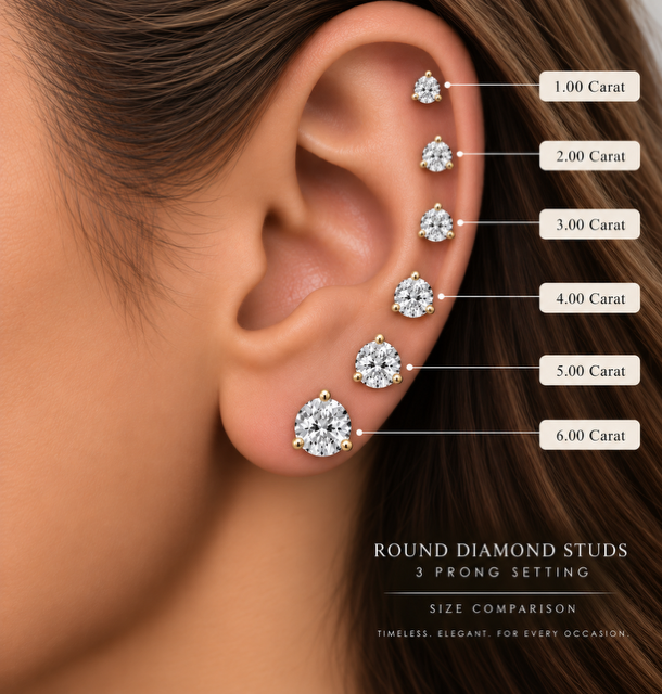 14K 3Prong Martini Studs
