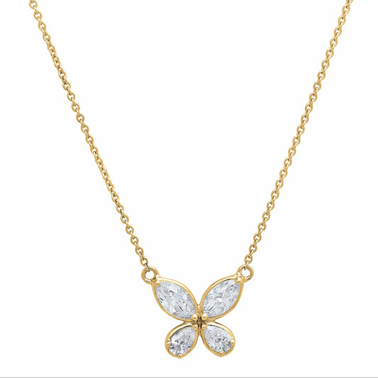 14K Whimsy Butterfly Diamond Necklace