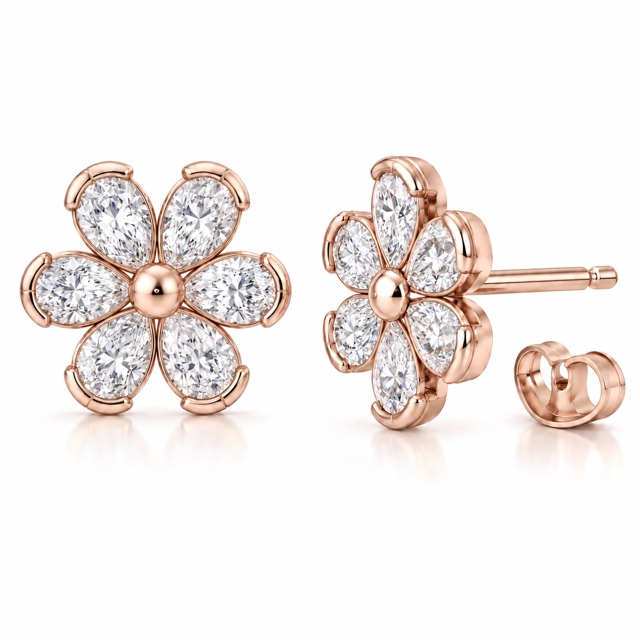 14K Forget Me Not Daisy Stud Earrings