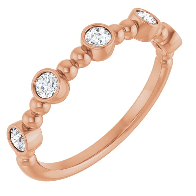 14K Stackable Bubble Diamond Ring