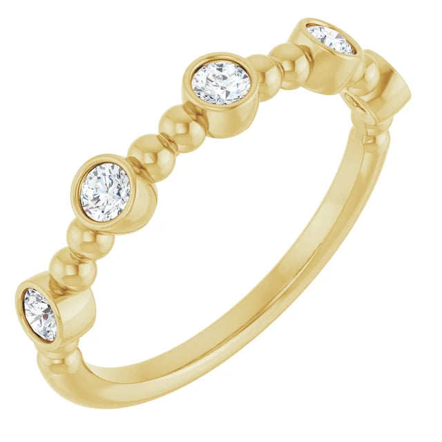 14K Stackable Bubble Diamond Ring