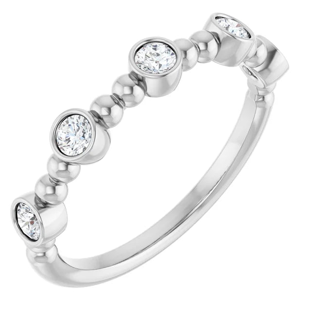 14K Stackable Bubble Diamond Ring