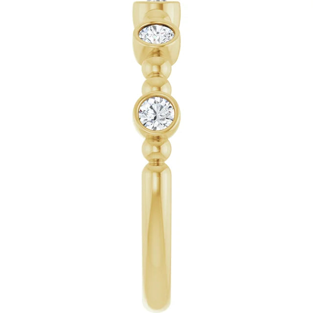14K Stackable Bubble Diamond Ring