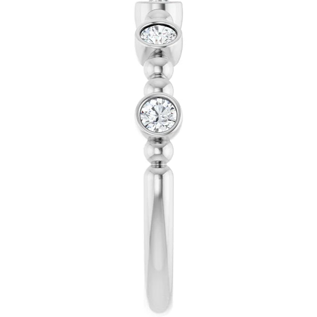 14K Stackable Bubble Diamond Ring