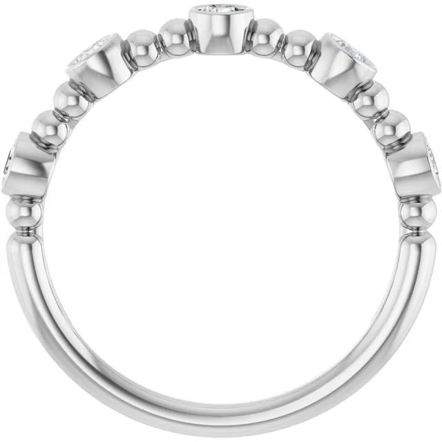 14K Stackable Bubble Diamond Ring