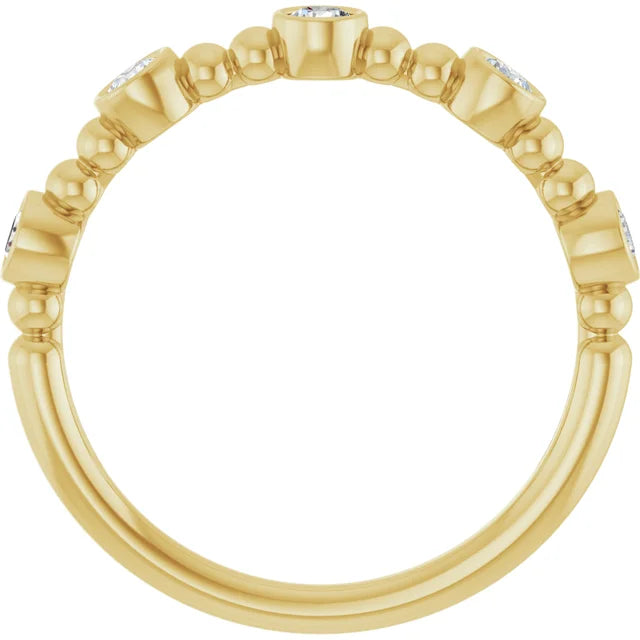14K Stackable Bubble Diamond Ring