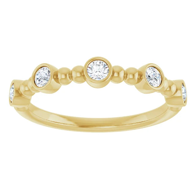 14K Stackable Bubble Diamond Ring