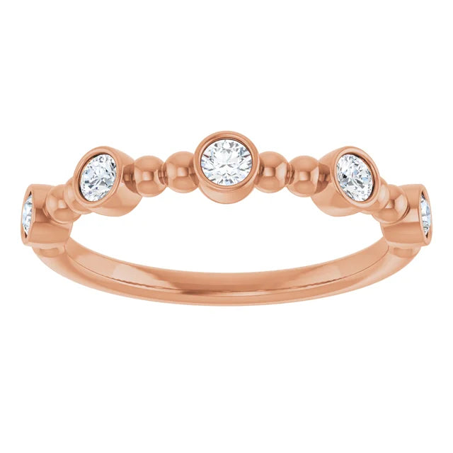 14K Stackable Bubble Diamond Ring